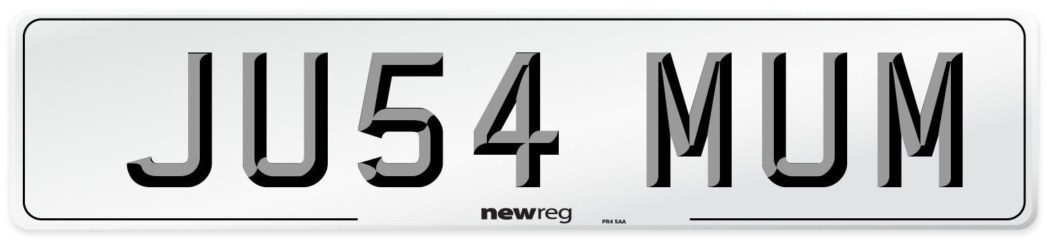 JU54 MUM Number Plate from New Reg
